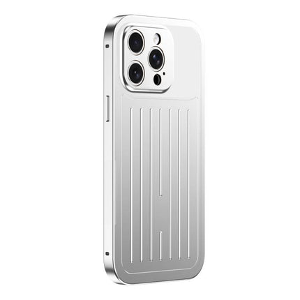 Suitcase Texture Magnetic King Series Aluminum Alloy Phone Case with Tempered Glass Film, For iPhone 16 Pro, For iPhone 15 Pro Max, For iPhone 15 Pro, For iPhone 14 Pro