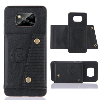 Double Buckle PU + TPU Shockproof Magnetic Protective Case with Card Slots & Holder, For OnePlus 8T, For OPPO F17 Pro, For OPPO Realme 7 5G, For OPPO Realme 7i, For OPPO Realme 7 Pro, For Xiaomi Poco X3