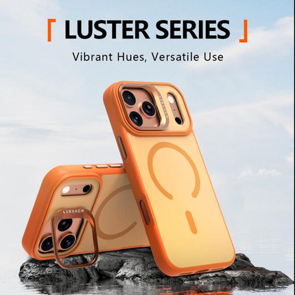LeReach Le-Luster Series Metal Lens Kickstand Magnetic Phone Case, For iPhone 17 Pro Max, For iPhone 17 Pro