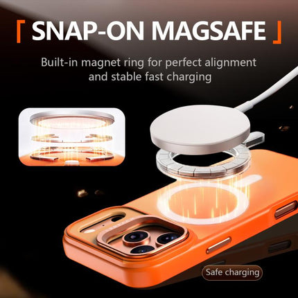 LeReach Le-Luster Series Metal Lens Kickstand Magnetic Phone Case, For iPhone 17 Pro Max, For iPhone 17 Pro