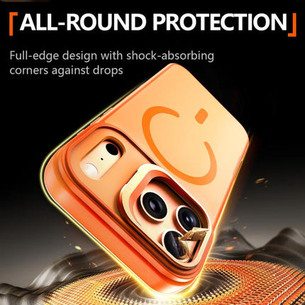 LeReach Le-Luster Series Metal Lens Kickstand Magnetic Phone Case, For iPhone 17 Pro Max, For iPhone 17 Pro