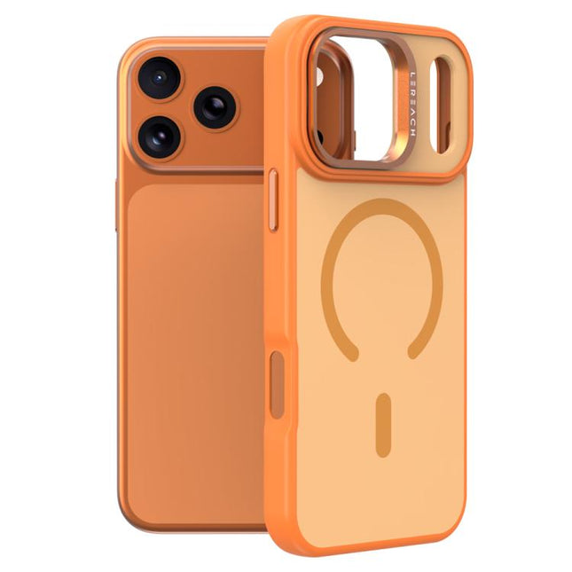 LeReach Le-Luster Series Metal Lens Kickstand Magnetic Phone Case, For iPhone 17 Pro Max, For iPhone 17 Pro