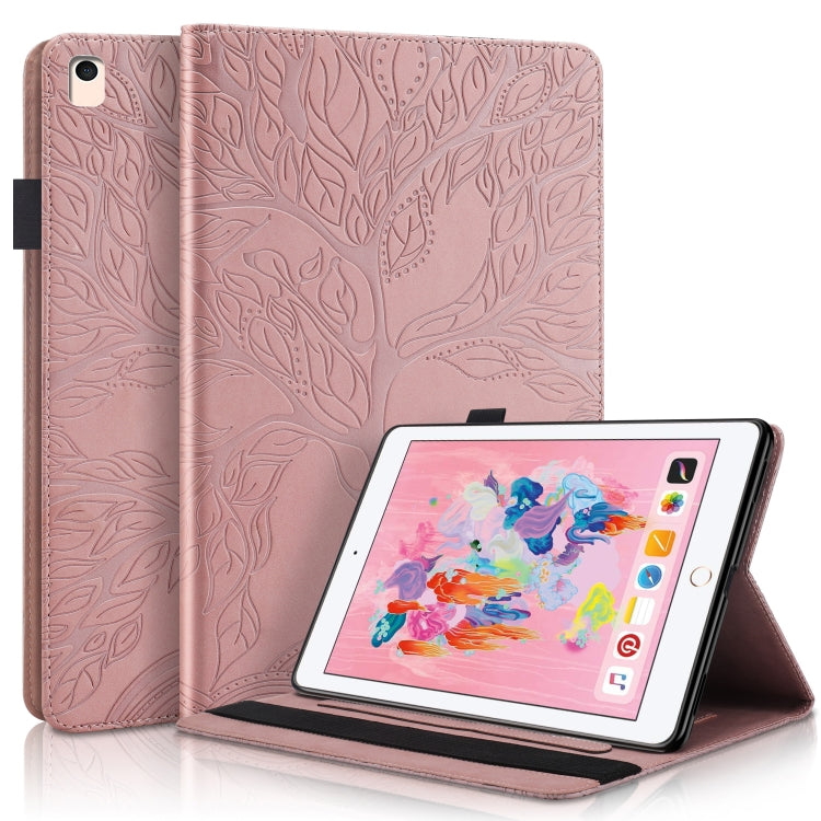 Horizontale Klapphülle aus Leder der Life Tree-Serie mit Halterung, Kartenfächern, Stiftfach und Schlaf-/Weckfunktion, für iPad 9.7 (2018)/(2017), für iPad 10.2/iPad Pro 10,5 Zoll, für iPad mini (2019)/4/3/2/1, für iPad Pro 11 (2020)