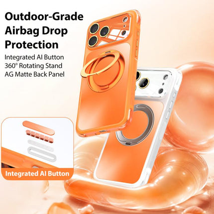 AG Metal bracket Rotating Stand Airbag Shockproof Magnetic Phone Case, For iPhone 17 Pro Max, For iPhone 17 Pro, For iPhone 17, For iPhone 16 Pro Max