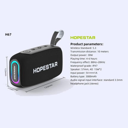 HOPESTAR H67 30W Outdoor IPX7 Waterproof Wireless Bluetooth Speaker