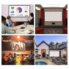 Simple Folding Thin Polyester Projector Film Curtain, 60 inch (16:9) Projection Area: 132x75cm, 60 inch (4:3) Projection Area: 120x90cm, 72 inch (16:9) Projection Area: 159x90cm, 72 inch (4:3) Projection Area: 146x110cm