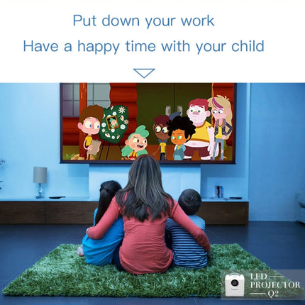 Q2 LED 1080P Mini Portable Projector Children Projector, EU Plug, US Plug, UK Plug, AU Plug