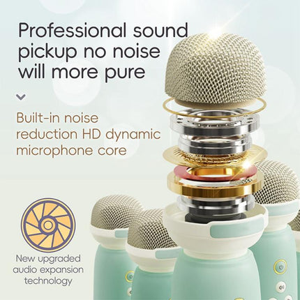 C60 Mini Bluetooth-compatible Karaoke Speaker with Piano Keyboard and Wireless Microphone