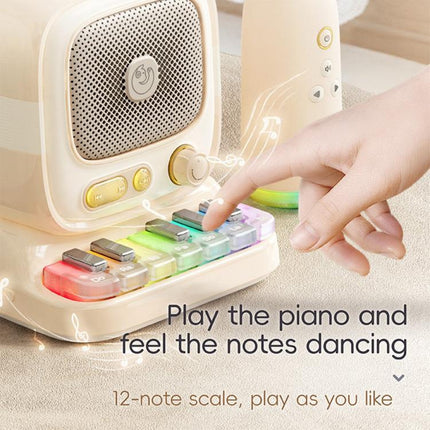 C60 Mini Bluetooth-compatible Karaoke Speaker with Piano Keyboard and Wireless Microphone