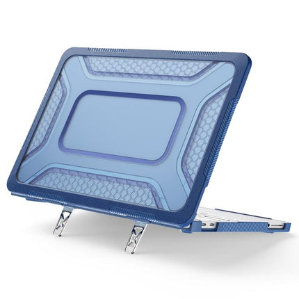 PC Hybrid TPU Honeycomb Metal Stand Laptop Protective Case, For MacBook Air 13.6 inch 2022/2024/2025/2026, For MacBook Neo 13 inch 2026 A18 Pro A3404
