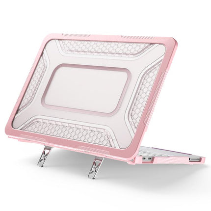 PC Hybrid TPU Honeycomb Metal Stand Laptop Protective Case, For MacBook Air 13.6 inch 2022/2024/2025/2026, For MacBook Neo 13 inch 2026 A18 Pro A3404