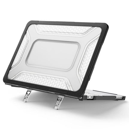 PC Hybrid TPU Honeycomb Metal Stand Laptop Protective Case, For MacBook Air 13.6 inch 2022/2024/2025/2026, For MacBook Neo 13 inch 2026 A18 Pro A3404