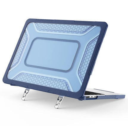 PC Hybrid TPU Honeycomb Metal Stand Laptop Protective Case, For MacBook Air 13.6 inch 2022/2024/2025/2026, For MacBook Neo 13 inch 2026 A18 Pro A3404