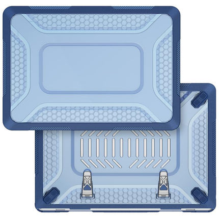 PC Hybrid TPU Honeycomb Metal Stand Laptop Protective Case, For MacBook Air 13.6 inch 2022/2024/2025/2026, For MacBook Neo 13 inch 2026 A18 Pro A3404