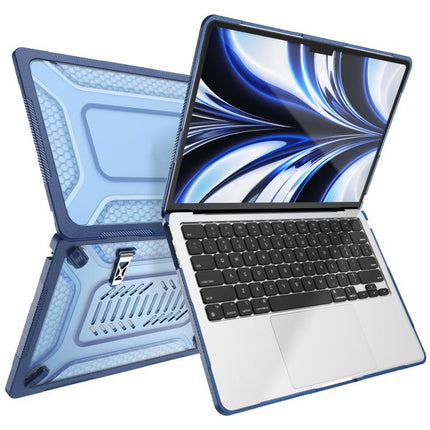 PC Hybrid TPU Honeycomb Metal Stand Laptop Protective Case, For MacBook Air 13.6 inch 2022/2024/2025/2026, For MacBook Neo 13 inch 2026 A18 Pro A3404