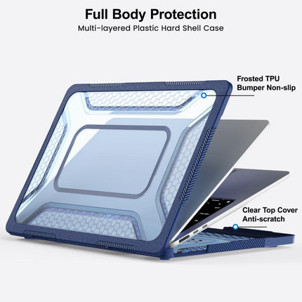 PC Hybrid TPU Honeycomb Metal Stand Laptop Protective Case, For MacBook Air 13.6 inch 2022/2024/2025/2026, For MacBook Neo 13 inch 2026 A18 Pro A3404