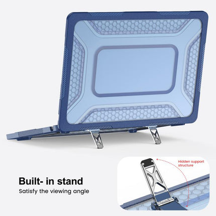 PC Hybrid TPU Honeycomb Metal Stand Laptop Protective Case, For MacBook Air 13.6 inch 2022/2024/2025/2026, For MacBook Neo 13 inch 2026 A18 Pro A3404