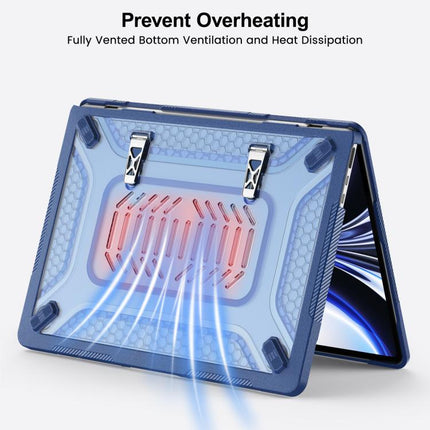 PC Hybrid TPU Honeycomb Metal Stand Laptop Protective Case, For MacBook Air 13.6 inch 2022/2024/2025/2026, For MacBook Neo 13 inch 2026 A18 Pro A3404