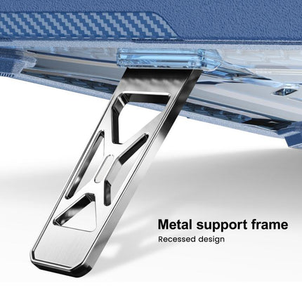 PC Hybrid TPU Honeycomb Metal Stand Laptop Protective Case, For MacBook Air 13.6 inch 2022/2024/2025/2026, For MacBook Neo 13 inch 2026 A18 Pro A3404