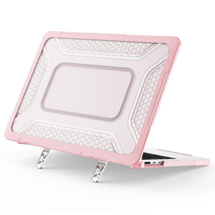 PC Hybrid TPU Honeycomb Metal Stand Laptop Protective Case, For MacBook Air 13.6 inch 2022/2024/2025/2026, For MacBook Neo 13 inch 2026 A18 Pro A3404