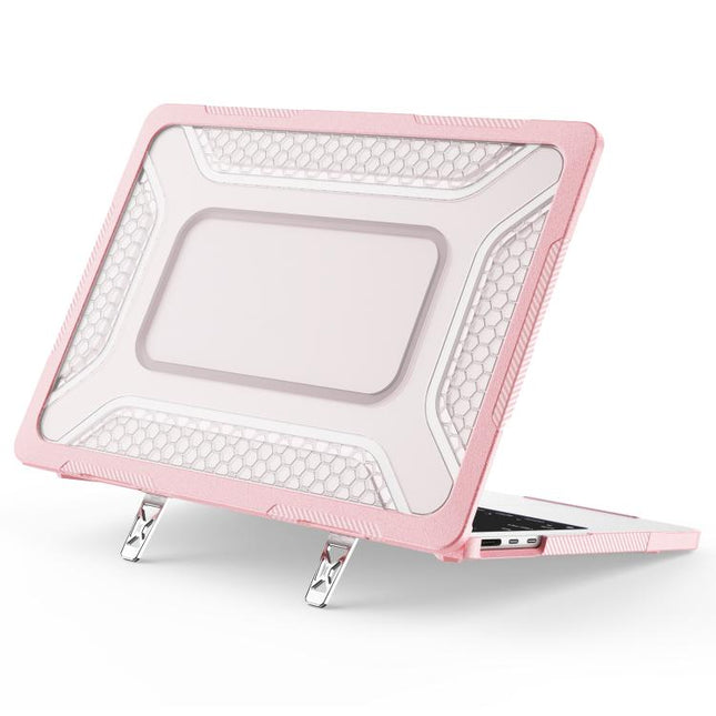 PC Hybrid TPU Honeycomb Metal Stand Laptop Protective Case, For MacBook Air 13.6 inch 2022/2024/2025/2026, For MacBook Neo 13 inch 2026 A18 Pro A3404