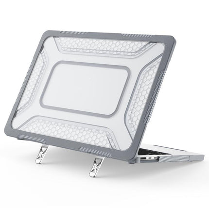 PC Hybrid TPU Honeycomb Metal Stand Laptop Protective Case, For MacBook Air 13.6 inch 2022/2024/2025/2026, For MacBook Neo 13 inch 2026 A18 Pro A3404
