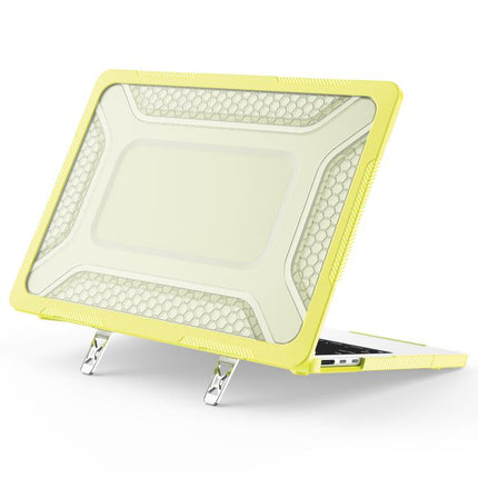 PC Hybrid TPU Honeycomb Metal Stand Laptop Protective Case, For MacBook Air 13.6 inch 2022/2024/2025/2026, For MacBook Neo 13 inch 2026 A18 Pro A3404