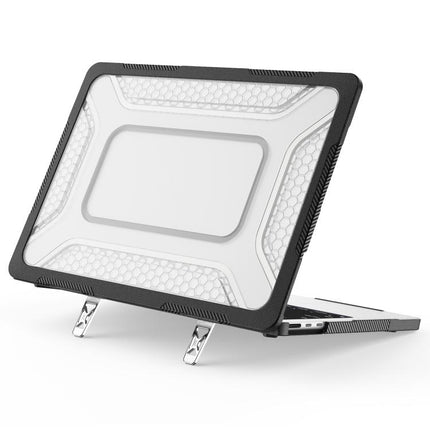 PC Hybrid TPU Honeycomb Metal Stand Laptop Protective Case, For MacBook Air 13.6 inch 2022/2024/2025/2026, For MacBook Neo 13 inch 2026 A18 Pro A3404