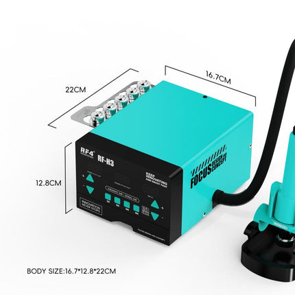 RF4 RF-H3 1200W 4 Memory Channels Hot Air Gun Digital Display Intelligent BGA Rework Station, RF-H3