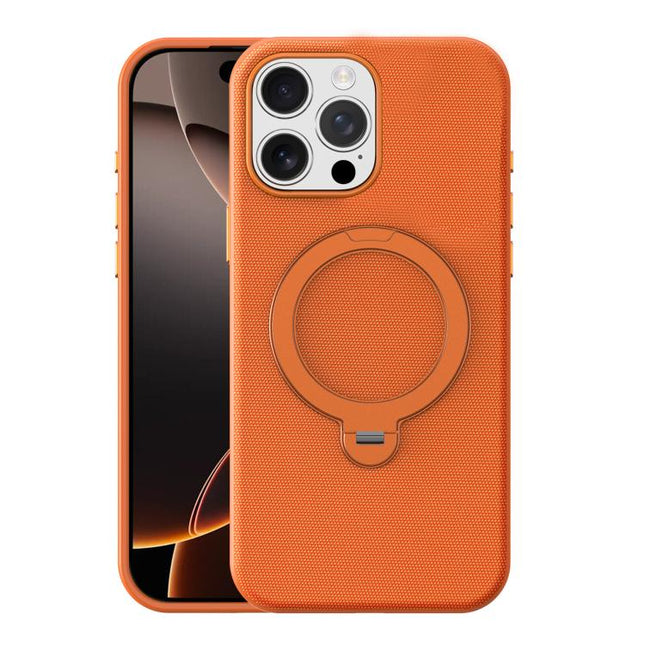 Tech Fabric 360 Rotation Holder Magnetic Phone Case with AI Camera Button, For iPhone 16 Pro Max, For iPhone 16 Pro, For iPhone 16