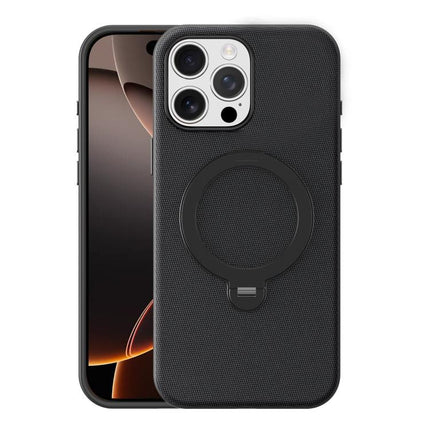 Tech Fabric 360 Rotation Holder Magnetic Phone Case with AI Camera Button, For iPhone 16 Pro Max, For iPhone 16 Pro, For iPhone 16