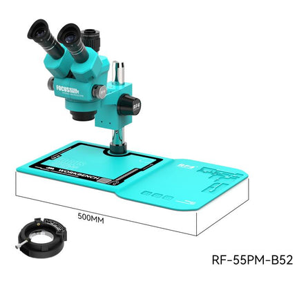 RF4 RF-55PM-B52 6.5-55X Synchronous Zoom Trinocular Stereo Microscope, RF-55PM-B52