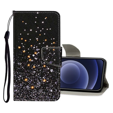 Funda de cuero con tapa horizontal con patrón de dibujo de colores, ranuras para tarjetas y billetera, para iPhone 12 mini