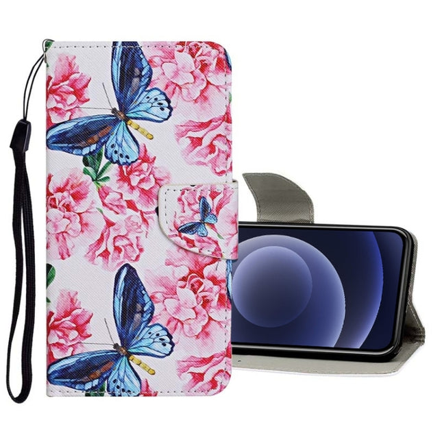 Funda de cuero con tapa horizontal con patrón de dibujo de colores, ranuras para tarjetas y billetera, para iPhone 12 mini
