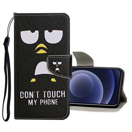 Funda de cuero con tapa horizontal con patrón de dibujo de colores, ranuras para tarjetas y billetera, para iPhone 12 mini