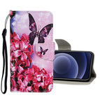 Para iPhone 12 mini / Mariposa de flor roja