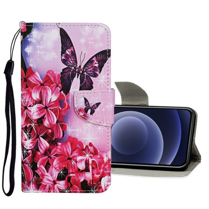 Funda de cuero con tapa horizontal con patrón de dibujo de colores, ranuras para tarjetas y billetera, para iPhone 12 mini