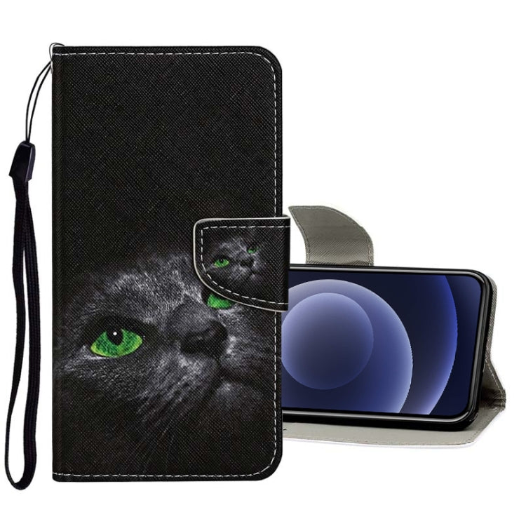 Funda de cuero con tapa horizontal con patrón de dibujo de colores, ranuras para tarjetas y billetera, para iPhone 12 mini