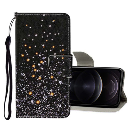 Funda de cuero con tapa horizontal con patrón de dibujo de colores, ranuras para tarjetas y billetera, para iPhone 12 mini