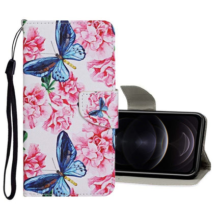 Funda de cuero con tapa horizontal con patrón de dibujo de colores, ranuras para tarjetas y billetera, para iPhone 12 mini
