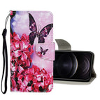 For iPhone 12 / 12 Pro / Mariposa de flor roja