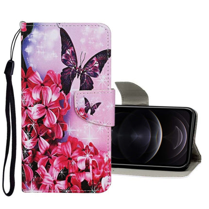 Funda de cuero con tapa horizontal con patrón de dibujo de colores, ranuras para tarjetas y billetera, para iPhone 12 mini