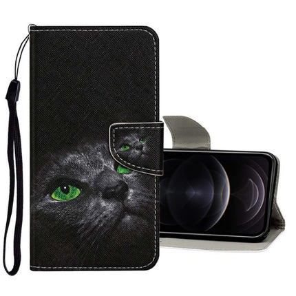 Funda de cuero con tapa horizontal con patrón de dibujo de colores, ranuras para tarjetas y billetera, para iPhone 12 mini