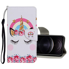 Colored Drawing Pattern Horizontal Flip Leather Case with Holder & Card Slots & Wallet, For iPhone 12 / 12 Pro