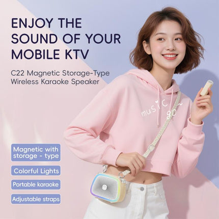 C22 Portable Karaoke Wireless Speaker with Microphone and Shoulder Strap