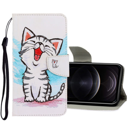 3D Colored Drawing Horizontal Flip PU Leather Case with Holder & Card Slots & Wallet, For iPhone 12 / 12 Pro