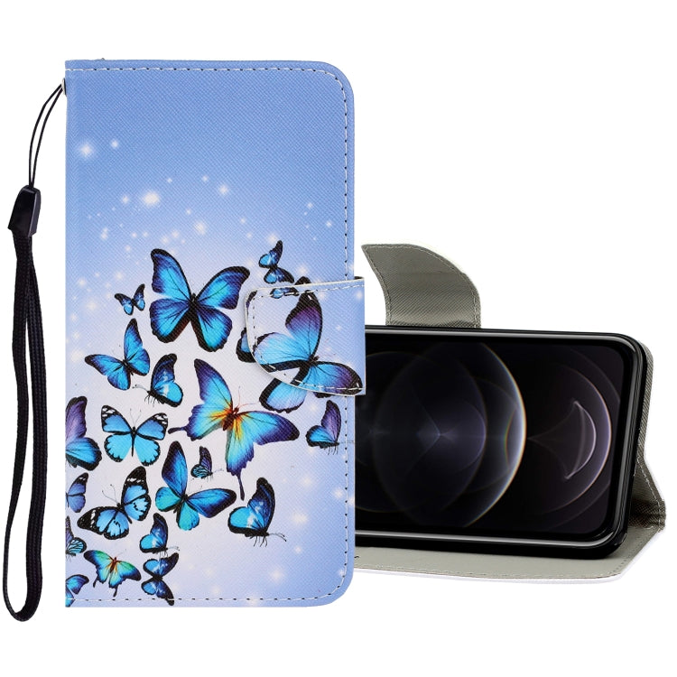 3D Colored Drawing Horizontal Flip PU Leather Case with Holder & Card Slots & Wallet, For iPhone 12 / 12 Pro
