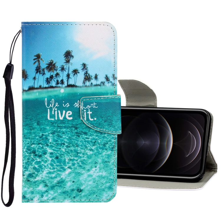 3D Colored Drawing Horizontal Flip PU Leather Case with Holder & Card Slots & Wallet, For iPhone 12 / 12 Pro