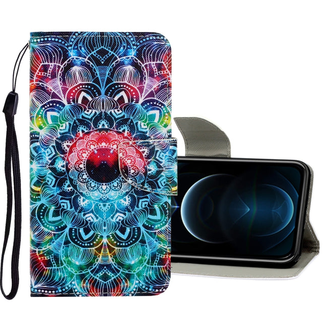 3D Colored Drawing Horizontal Flip PU Leather Case with Holder & Card Slots & Wallet, For iPhone 12 Pro Max