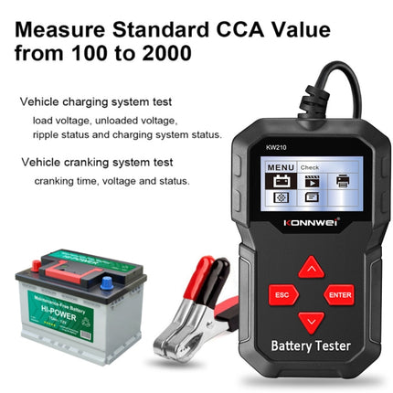 KONNWEI KW210 Car Battery Test Battery Capacity Resistance Battery Detector, KW210